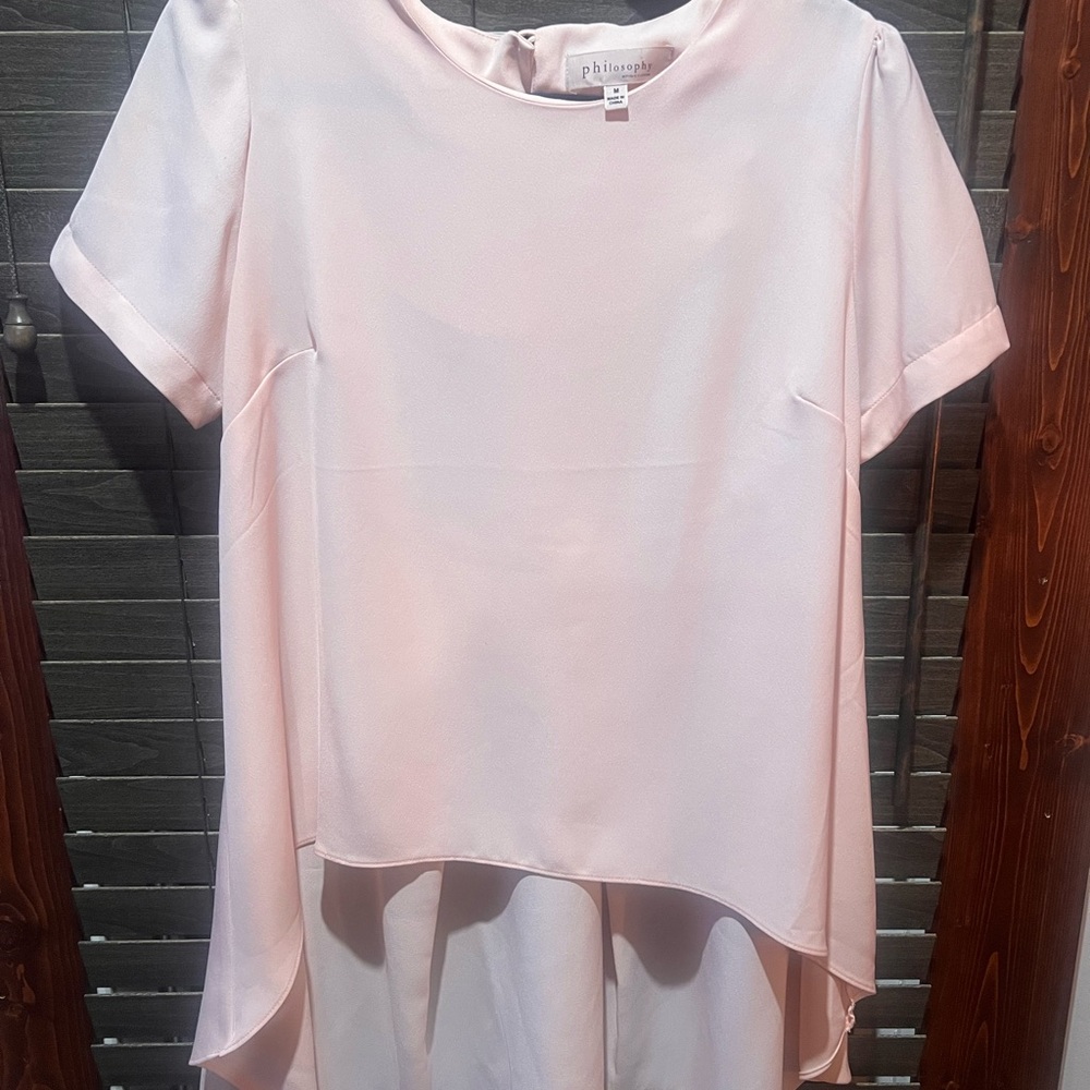 Philosophy Light Pink High-low Blouse